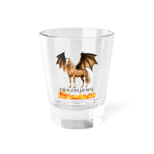 Dragon Horse Palomino Winged Horse Fire Breathing Fantasy Equestrian Shot Glass