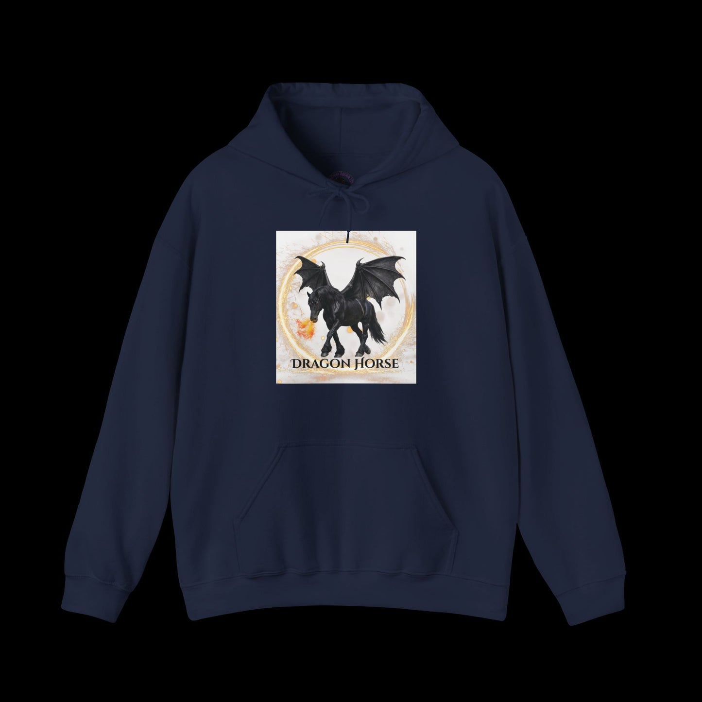Black Dragon Horse Heavy Blend™ Hooded Sweatshirt