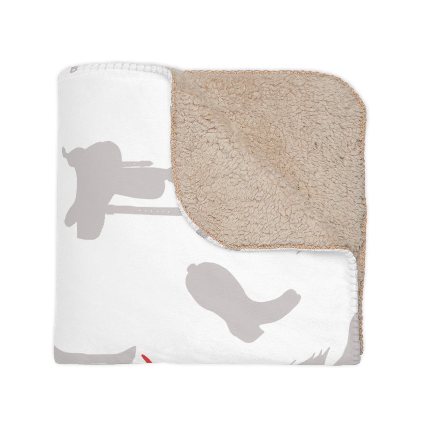 Barrel Racing Sherpa Blanket — 'Barrel Queen' Tan Cozy Throw
