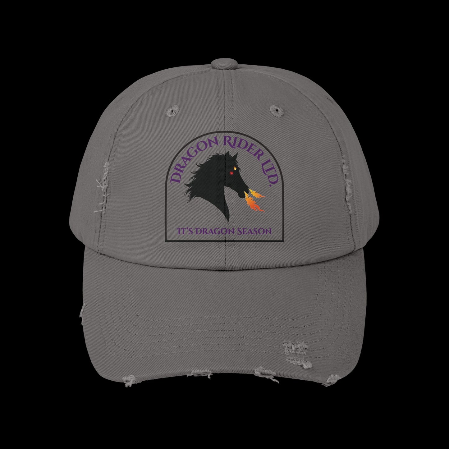 Dragon Rider Ltd Fire Breathing Horse Fantasy Equestrian Emblem Unisex Distressed Cap