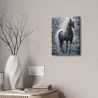 Mystic Black Horse Canvas Print — Stretched 1.5" Wall Art