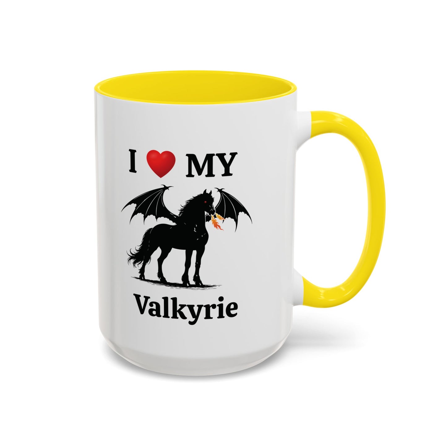 Personalized I Heart My Dragon Horse Accent Coffee Mug (15oz)