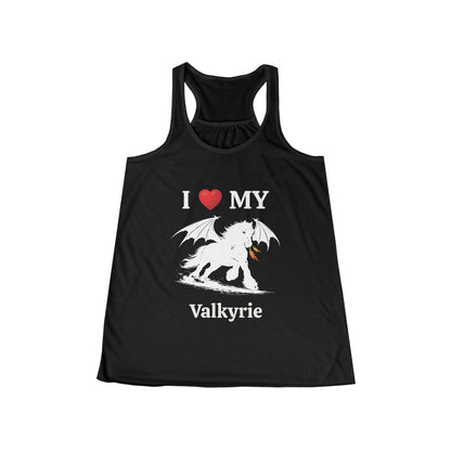 Personalized I Heart My Dragon Horse (Style D) Women's Flowy Racerback Tank