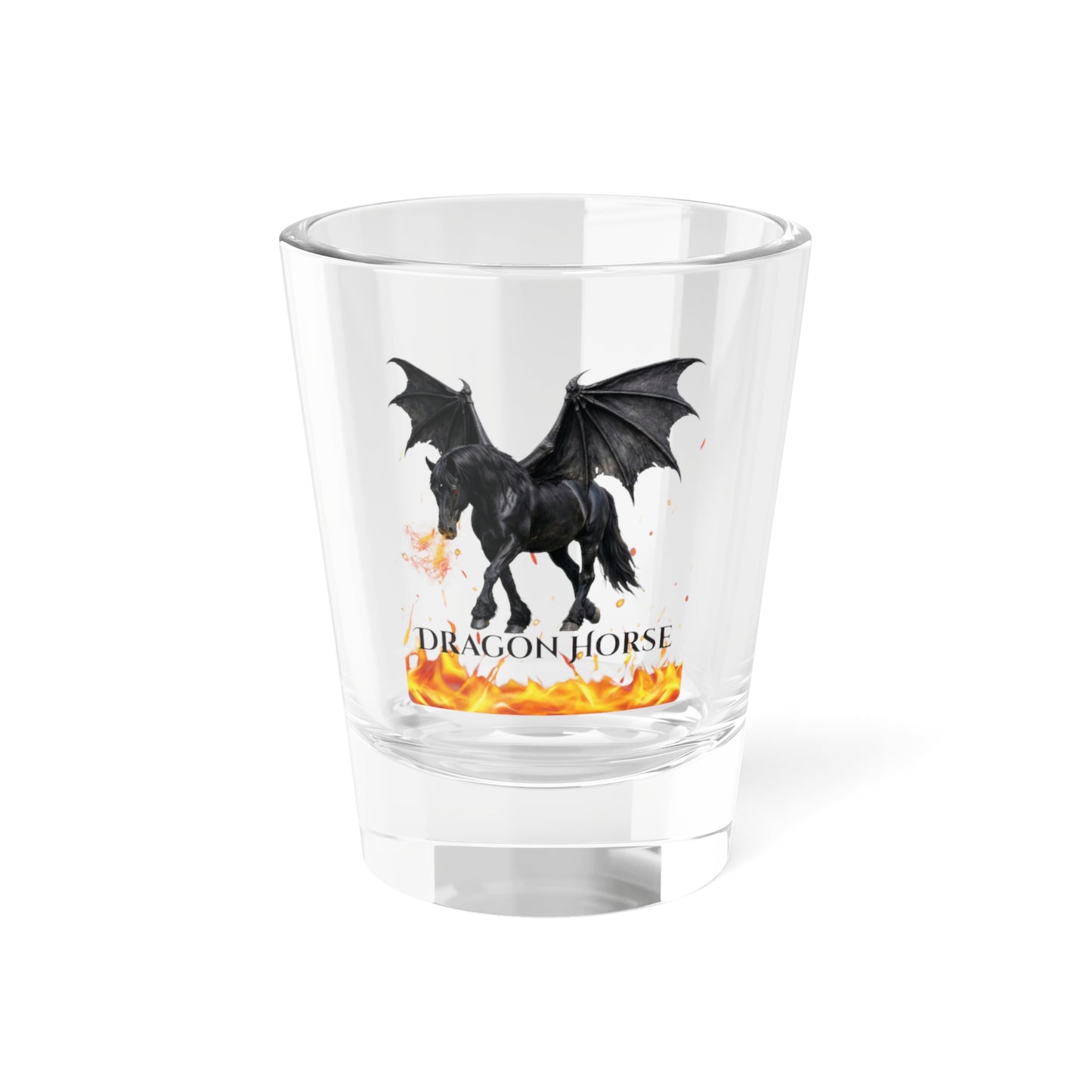 Black Dragon Horse Shot Glass, 1.5oz