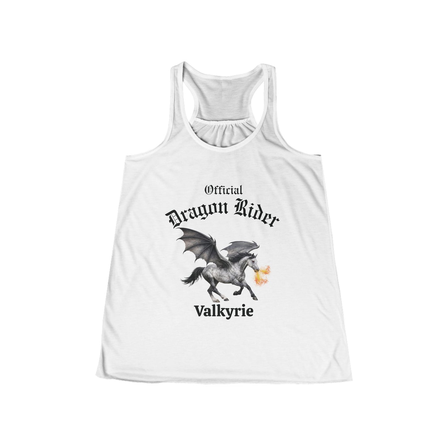 Personalized Gray Dragon Rider Women's Flowy Racerback Tank