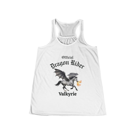 Personalized Gray Dragon Rider Women's Flowy Racerback Tank