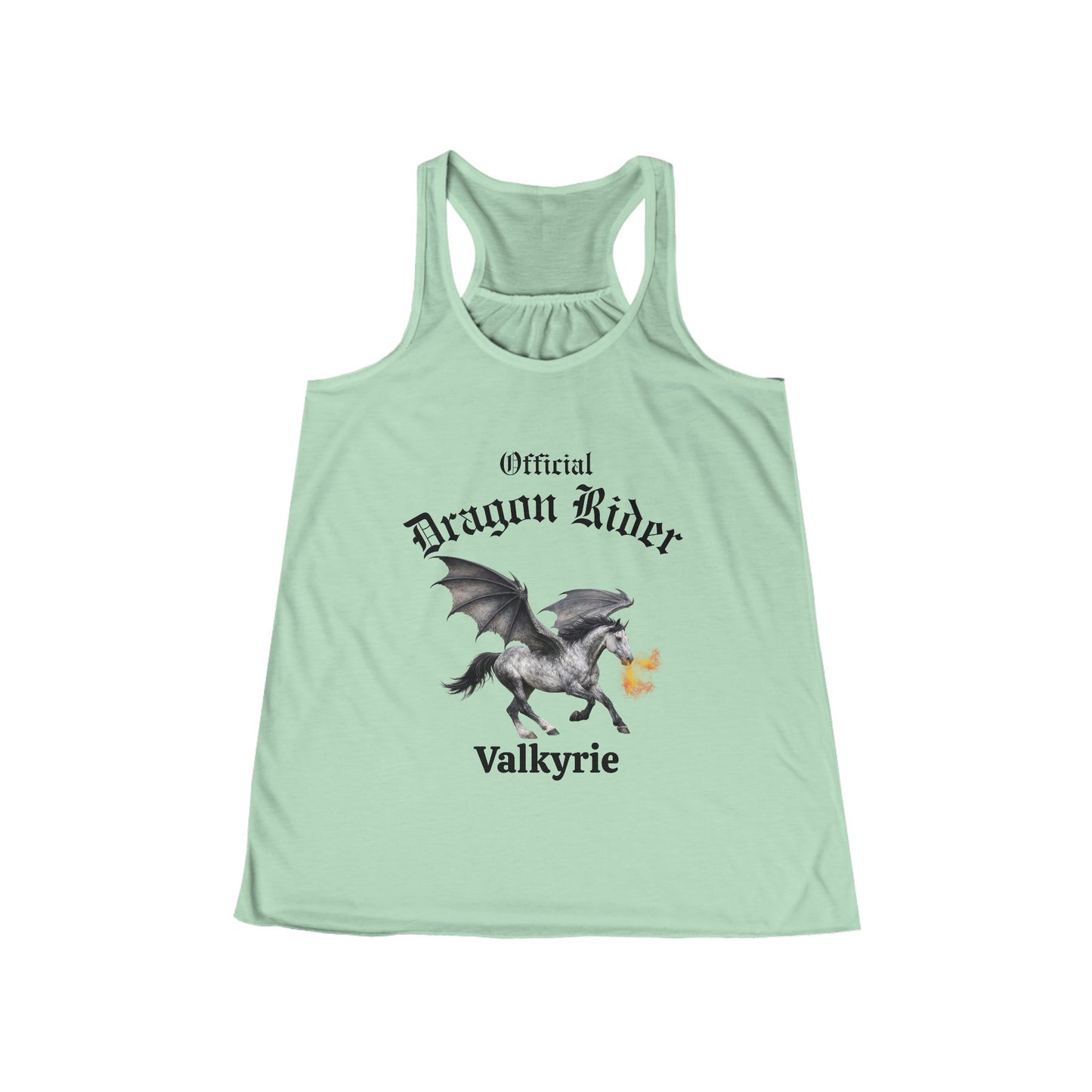 Personalized Gray Dragon Rider Women's Flowy Racerback Tank