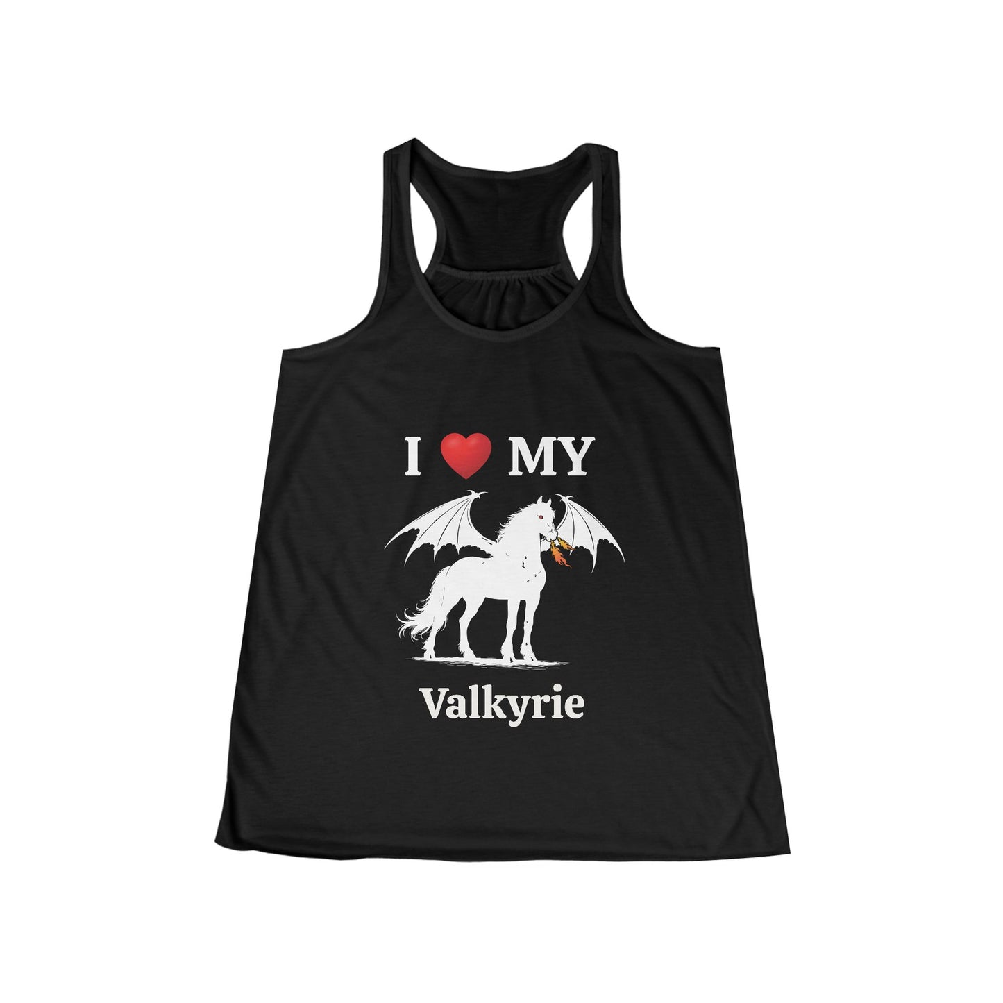 Personalized I Heart My Dragon Horse (Style B) Women's Flowy Racerback Tank