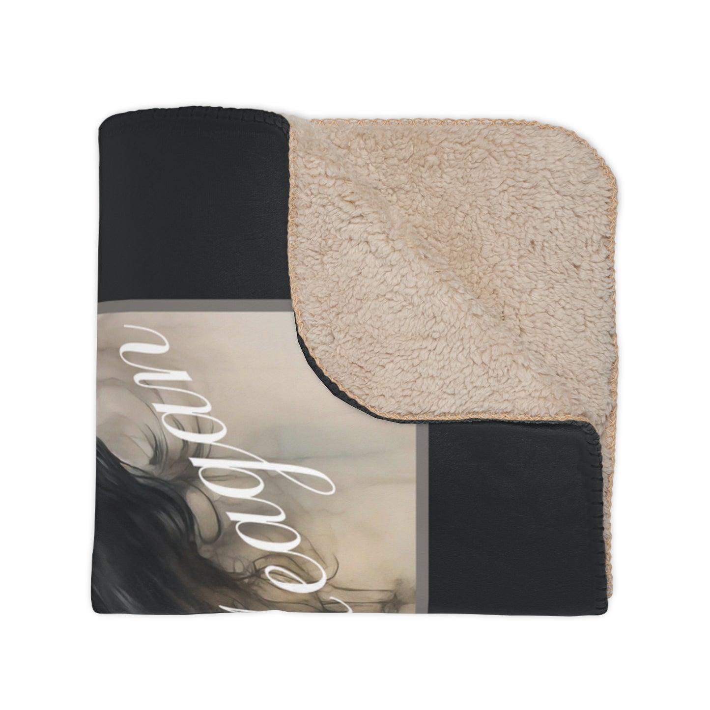 Tan Sherpa Blanket — Cozy Horse Art Throw Blanket