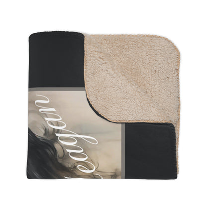 Tan Sherpa Blanket — Cozy Horse Art Throw Blanket