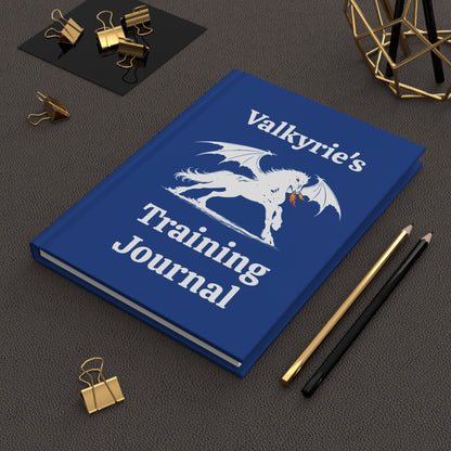Personalized Blue Dragon Rider Horse Training Journal Fantasy Matte Hardcover Journal
