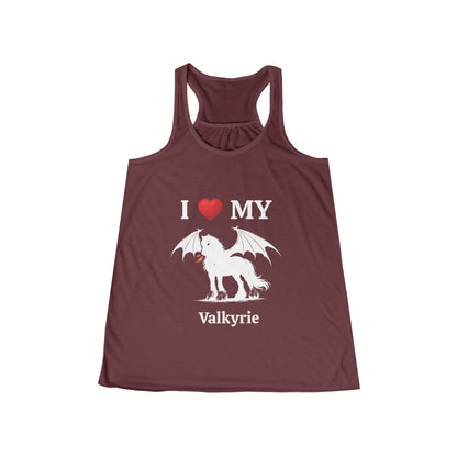 Personalized I Heart My Dragon Horse (Style C) Women's Flowy Racerback Tank