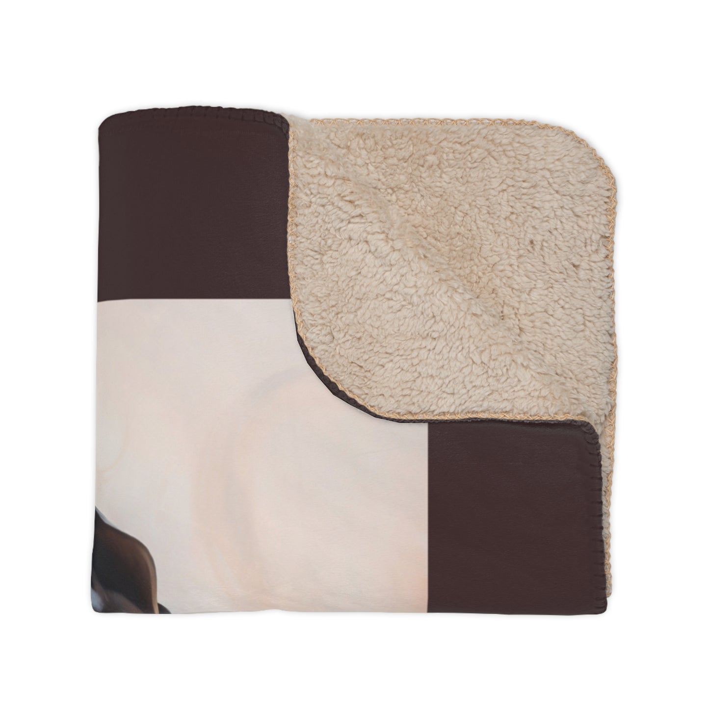 Floral Palomino Horse Tan Sherpa Blanket