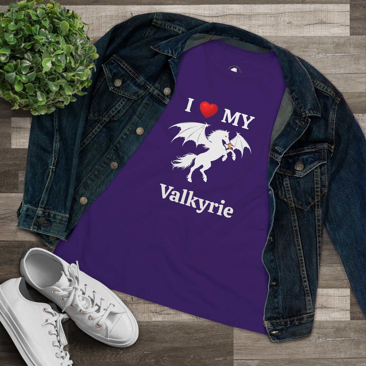 I Heart My Dragon Horse (E) Cotton Tee - Personalized with your horse's name!