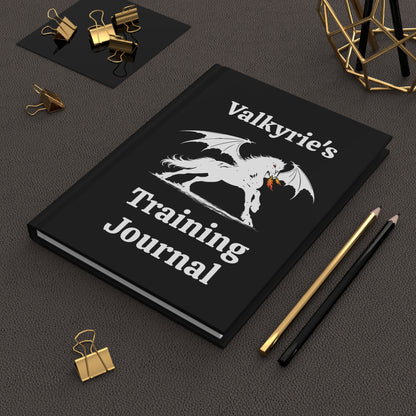 Personalized Black Dragon Rider Horse Training Journal Fantasy Matte Hardcover Journal