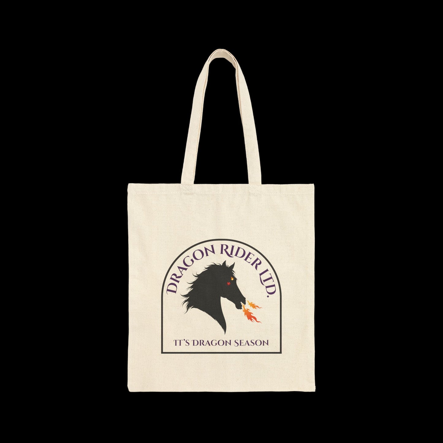 Official Dragon Rider Winged Horse Double-Sided Fantasy Cotton Canvas Tote Bag