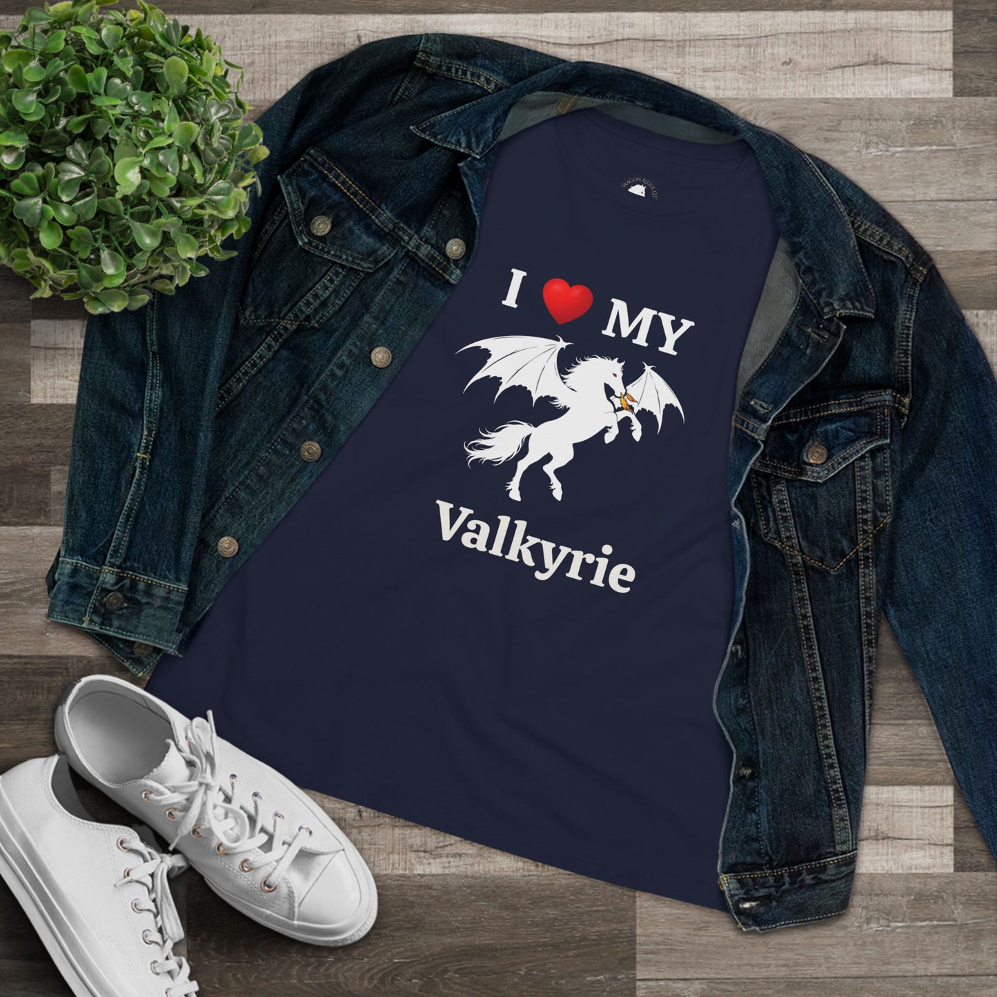 I Heart My Dragon Horse (E) Cotton Tee - Personalized with your horse's name!