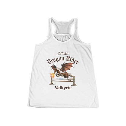 Personalized Chestnut & White Dragon Rider Women's Flowy Racerback Tank
