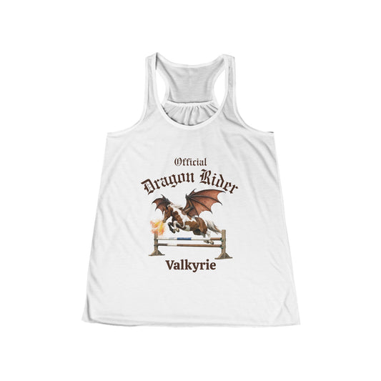 Personalized Chestnut & White Dragon Rider Women's Flowy Racerback Tank