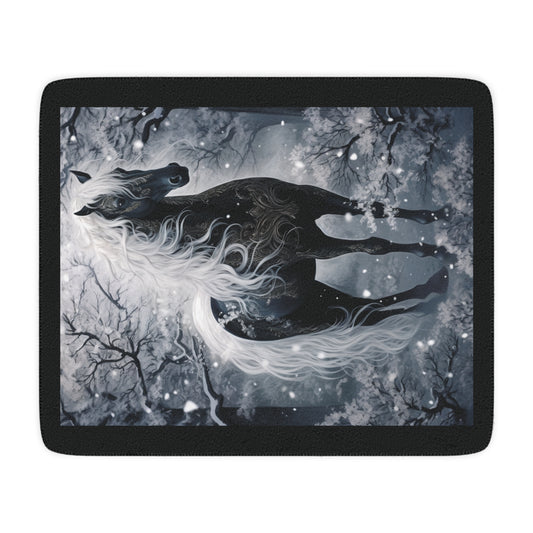 Mystic Unicorn Tan Sherpa Blanket