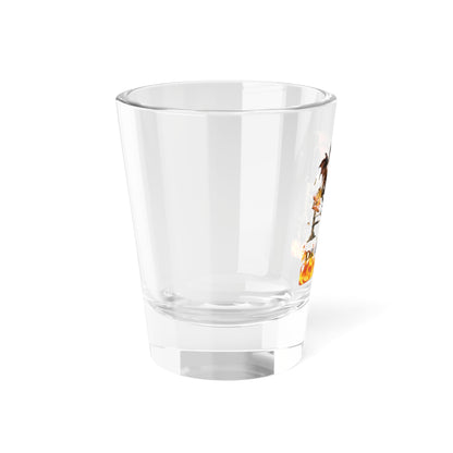 Chestnut & White Dragon Horse Shot Glass, 1.5oz