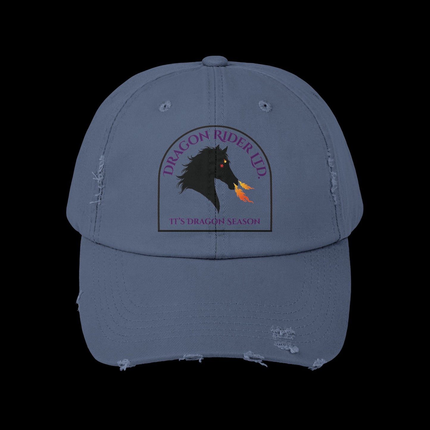 Dragon Rider Ltd Fire Breathing Horse Fantasy Equestrian Emblem Unisex Distressed Cap