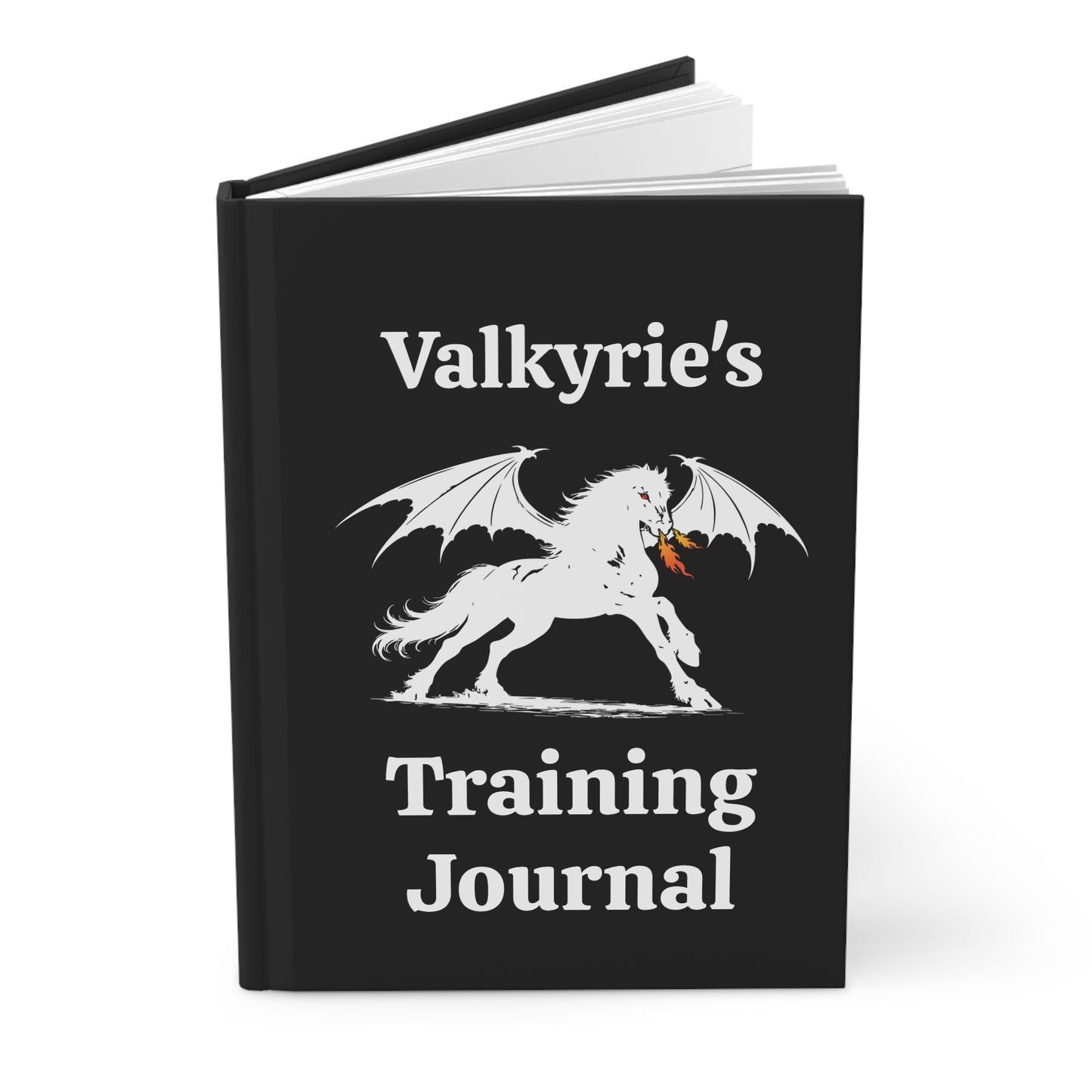 Personalized Black Dragon Rider Horse Training Journal Fantasy Matte Hardcover Journal