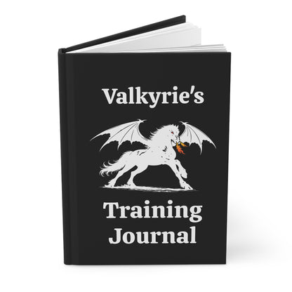 Personalized Black Dragon Rider Horse Training Journal Fantasy Matte Hardcover Journal