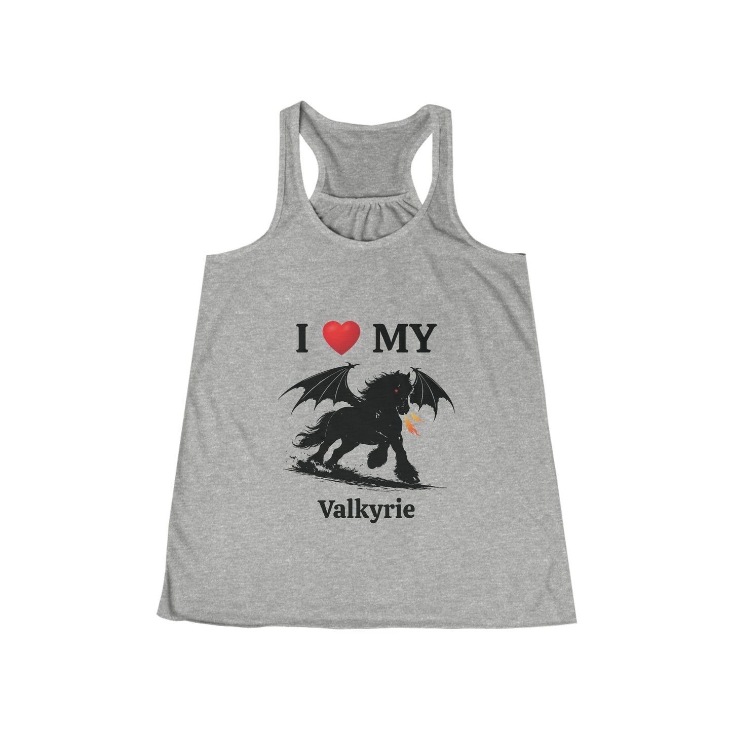 Personalized I Heart My Dragon Horse (Style D) Women's Flowy Racerback Tank
