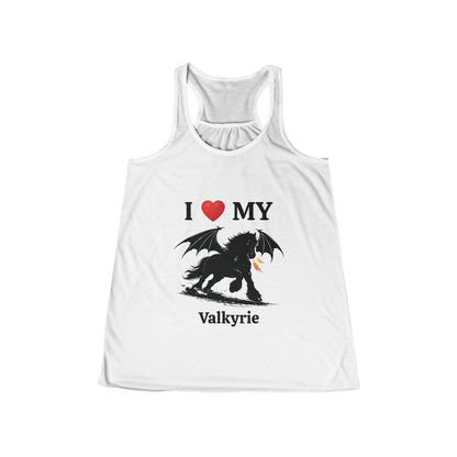Personalized I Heart My Dragon Horse (Style D) Women's Flowy Racerback Tank