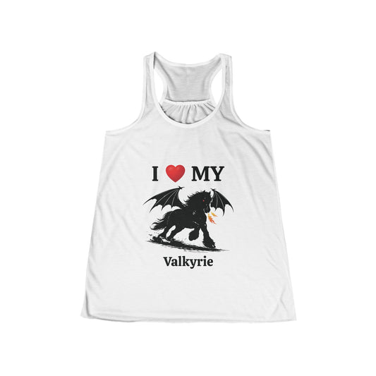 Personalized I Heart My Dragon Horse (Style D) Women's Flowy Racerback Tank