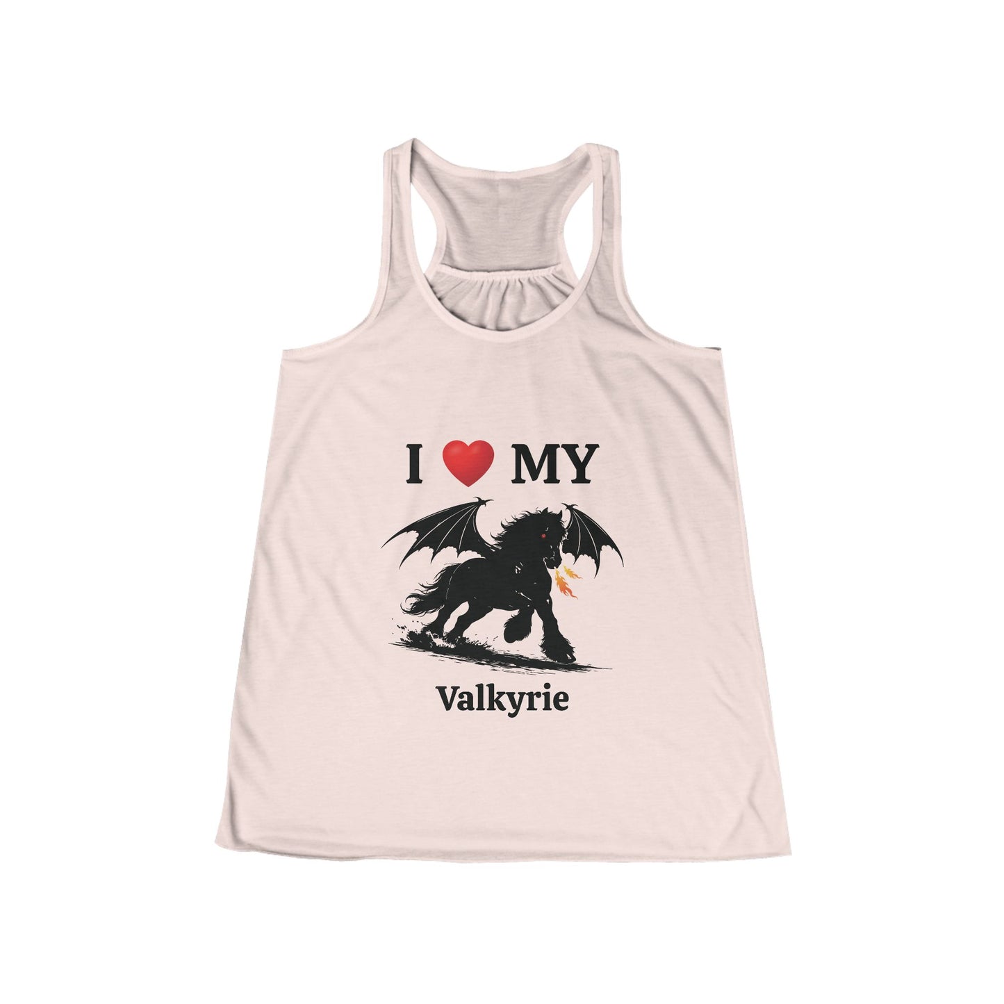 Personalized I Heart My Dragon Horse (Style D) Women's Flowy Racerback Tank