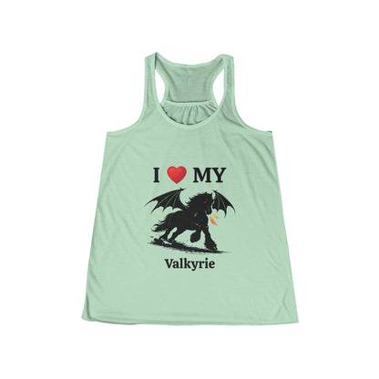 Personalized I Heart My Dragon Horse (Style D) Women's Flowy Racerback Tank