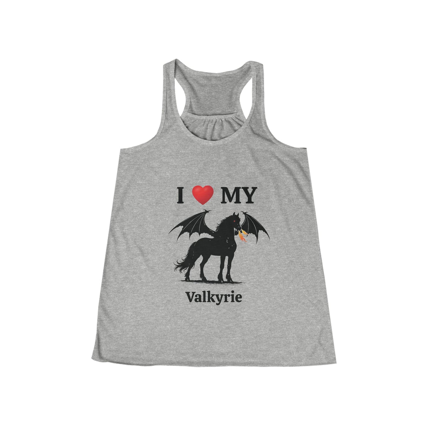 Personalized I Heart My Dragon Horse (Style B) Women's Flowy Racerback Tank
