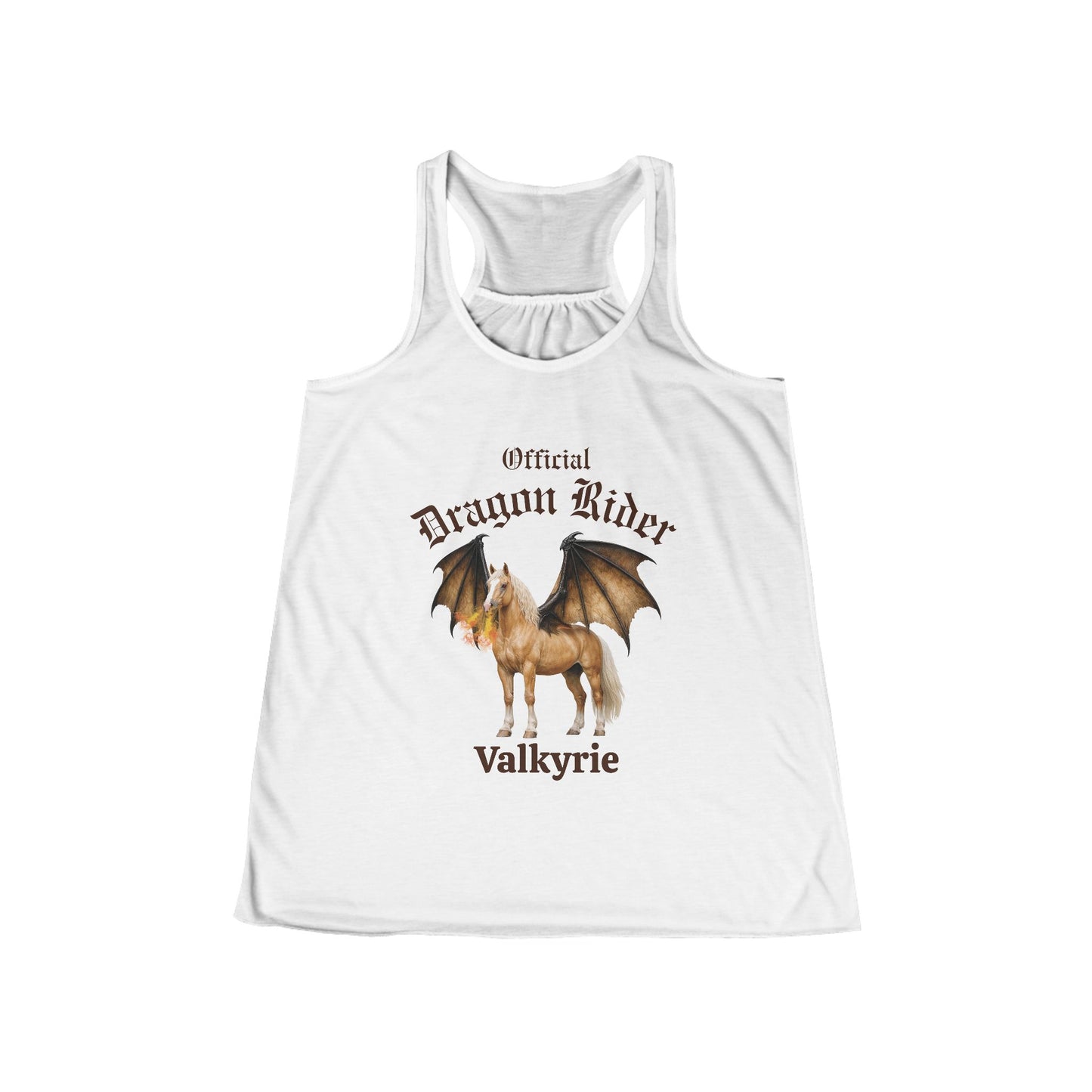 Personalized Palomino Dragon Rider Women's Flowy Racerback Tank