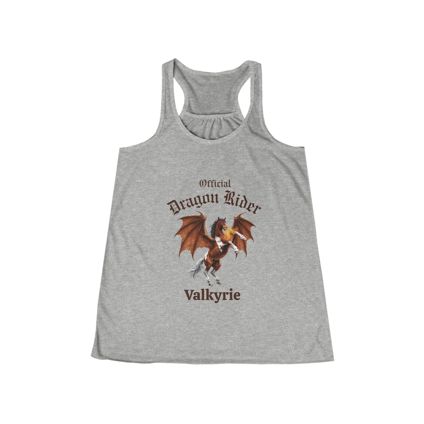 Personalized Bay & White Dragon Rider Women's Flowy Racerback Tank