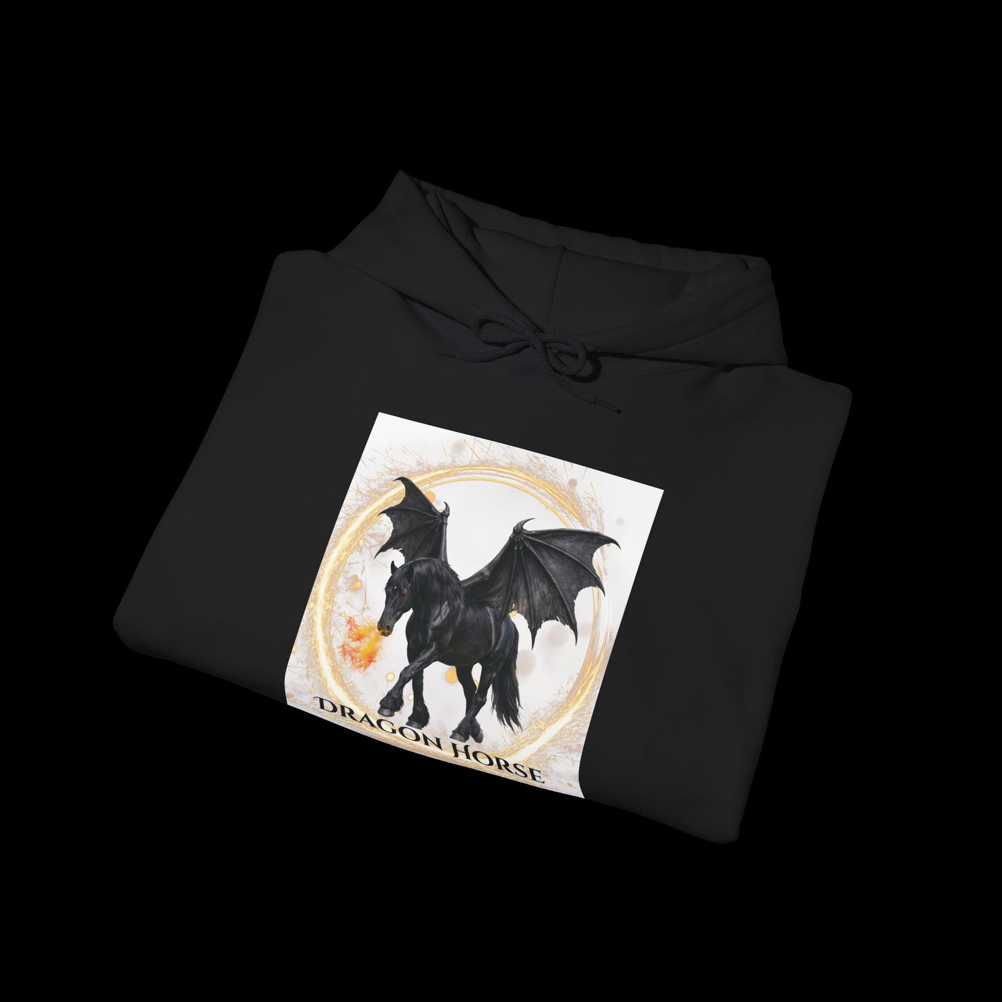 Black Dragon Horse Heavy Blend™ Hooded Sweatshirt