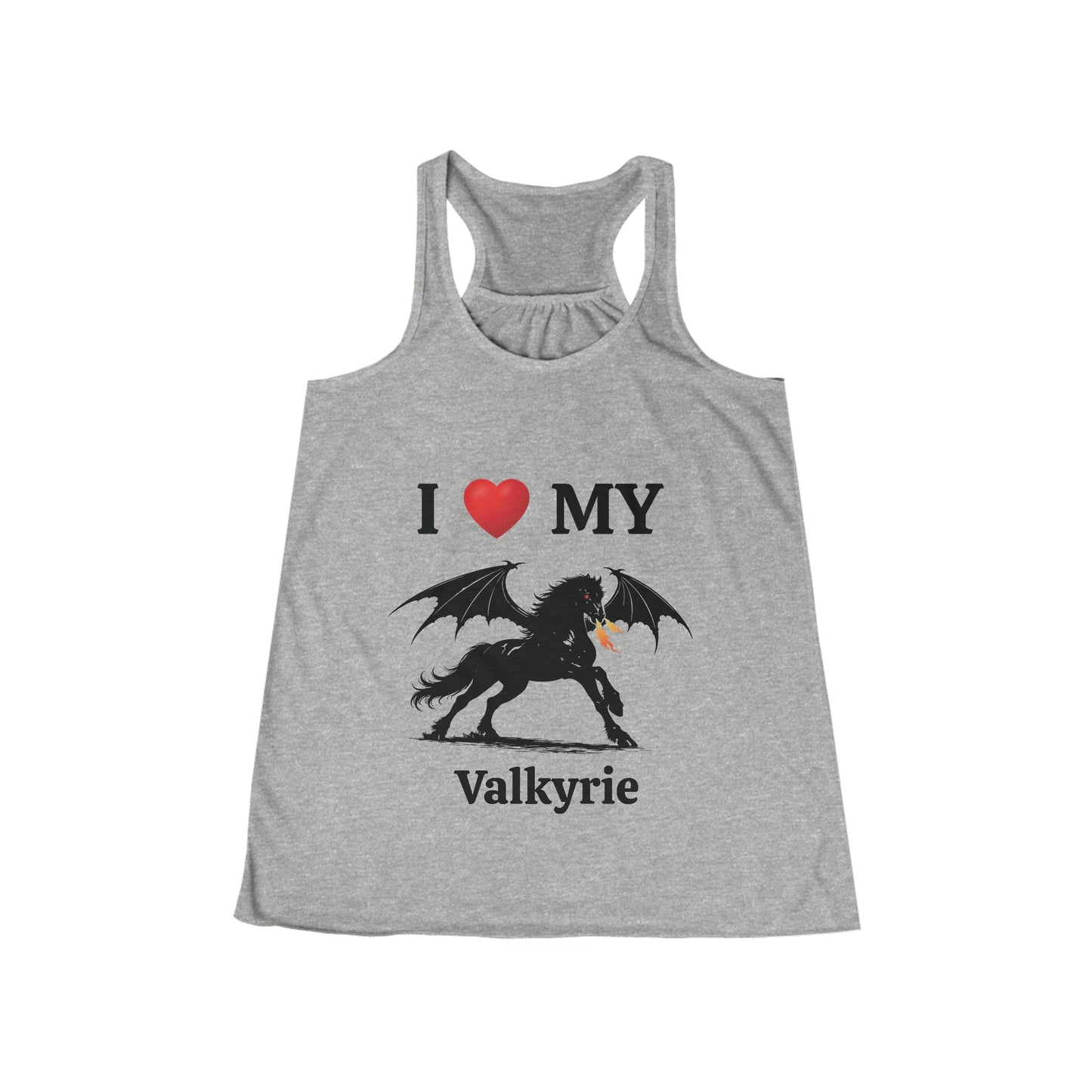 Personalized I Heart My Dragon Horse (Style A) Women's Flowy Racerback Tank