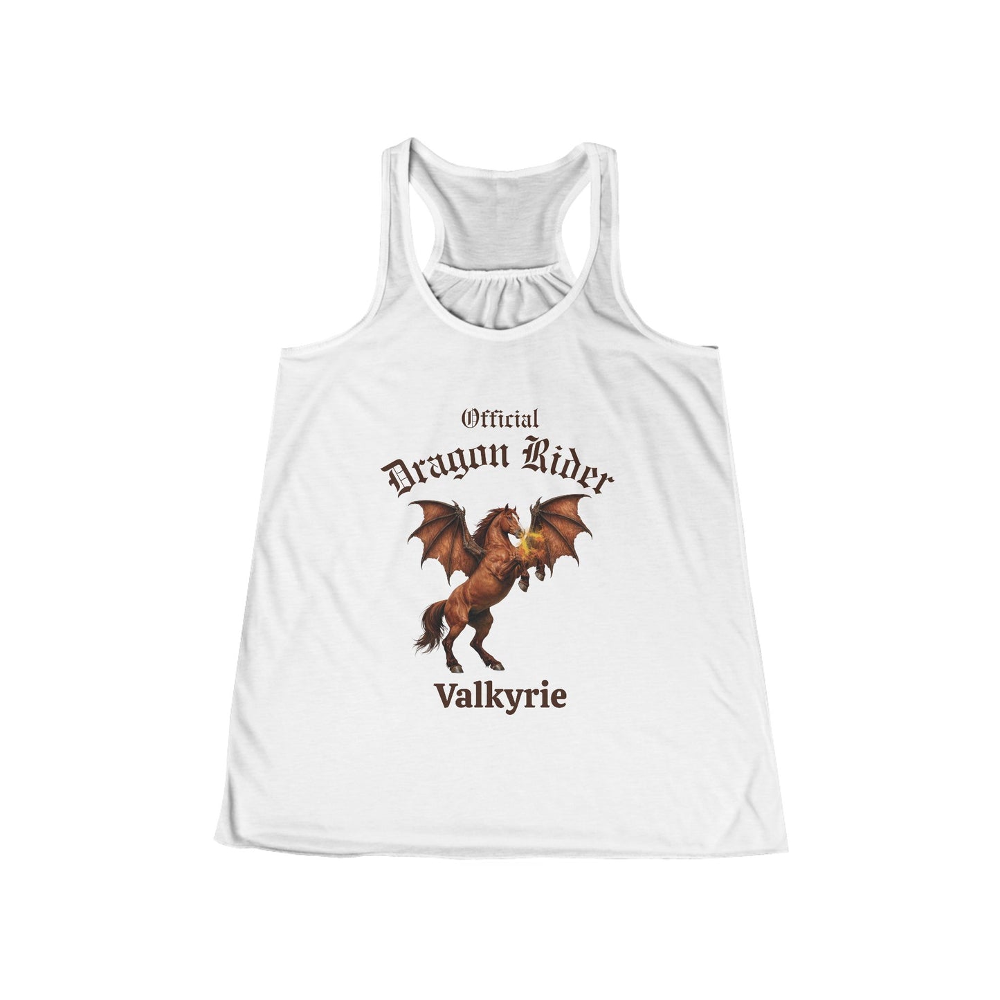 Personalized Chestnut Dragon Rider Women's Flowy Racerback Tank