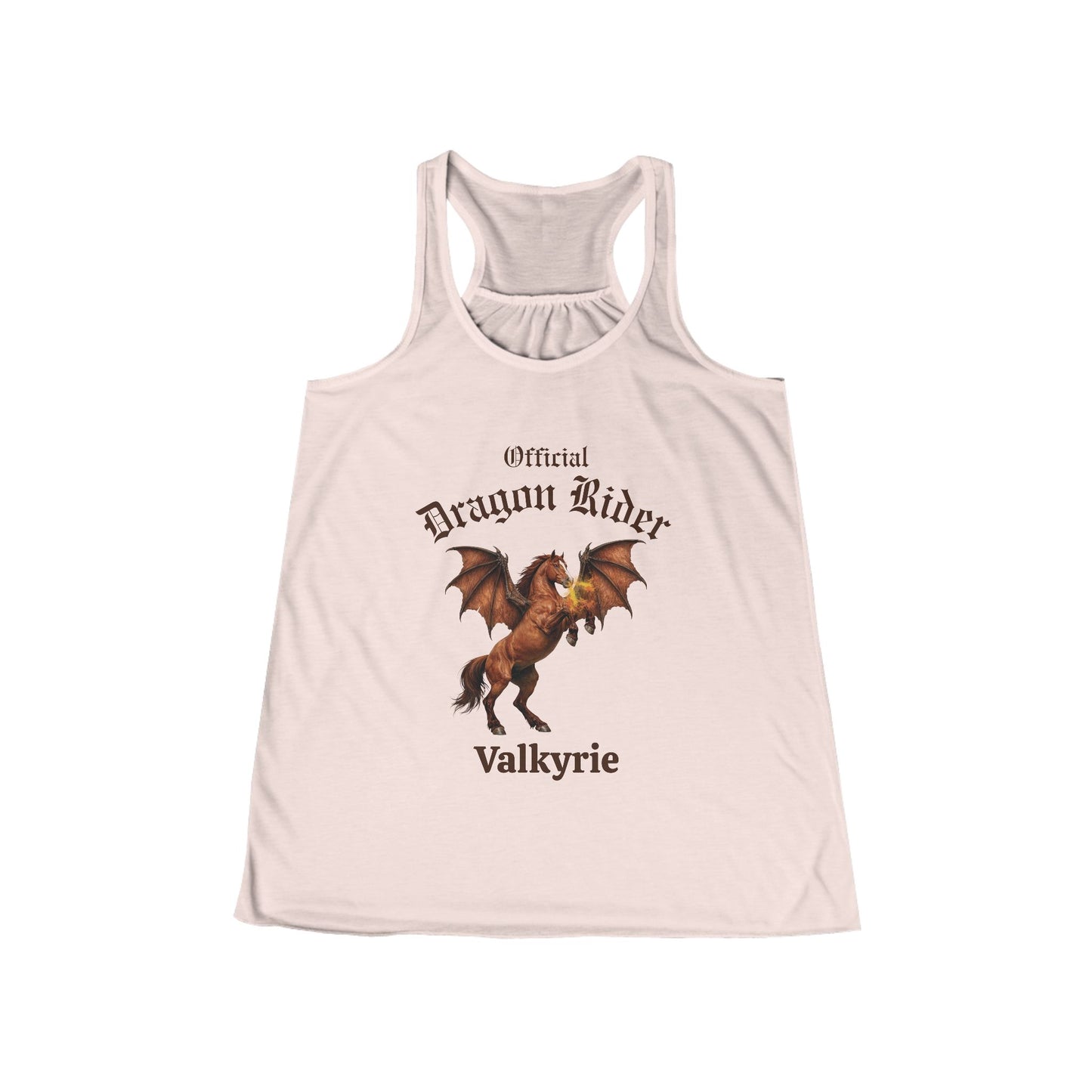 Personalized Chestnut Dragon Rider Women's Flowy Racerback Tank