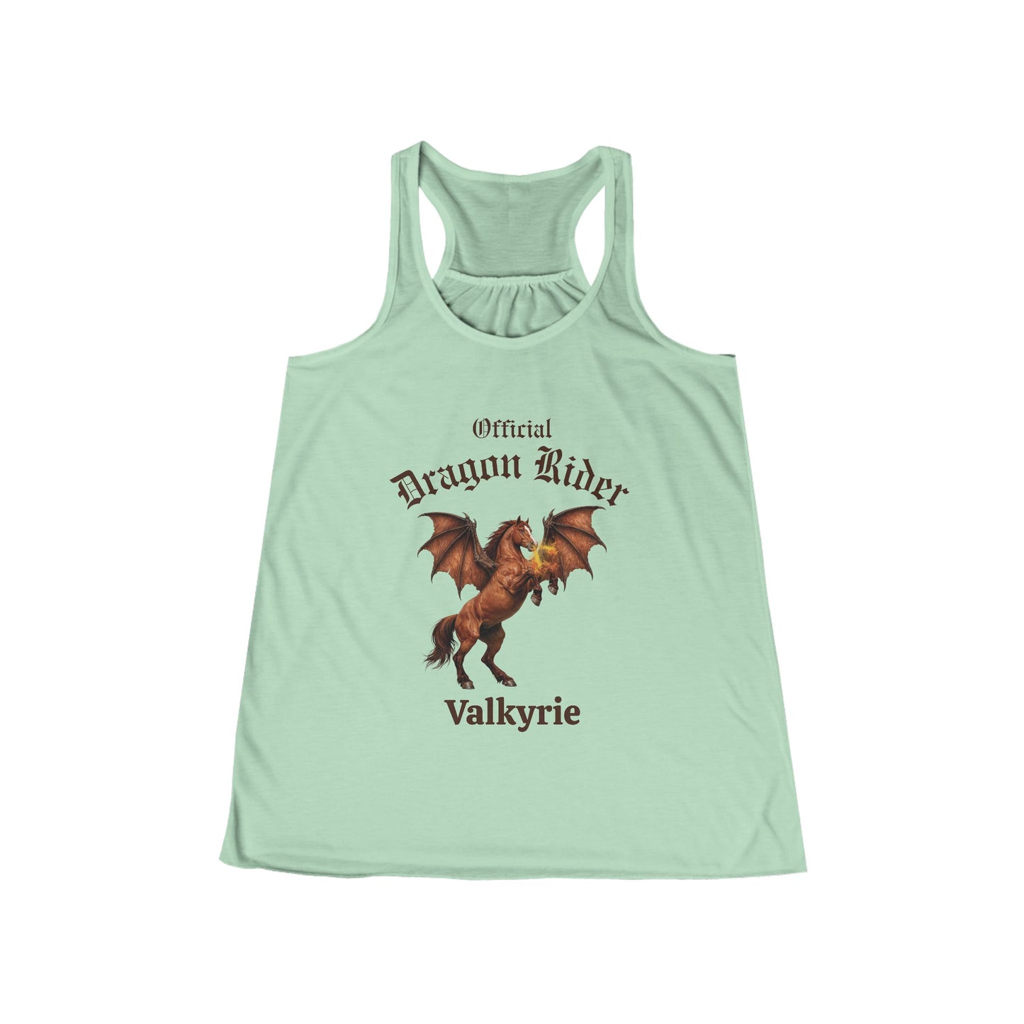 Personalized Chestnut Dragon Rider Women's Flowy Racerback Tank
