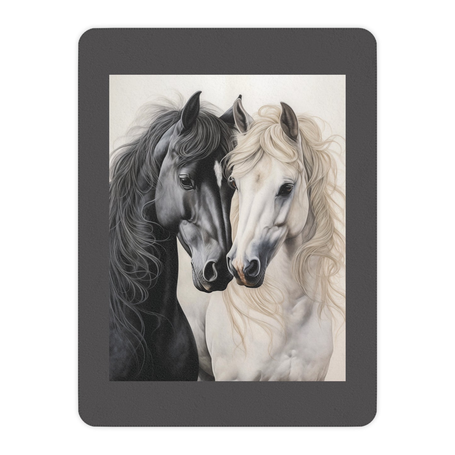Horse Pair Tan Sherpa Blanket – Cozy Equestrian Throw