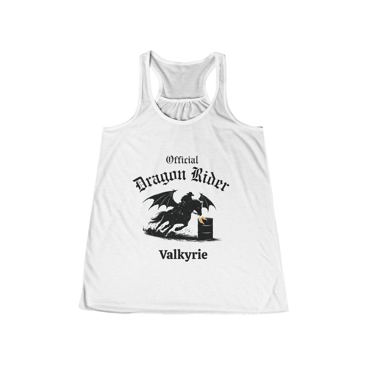 Personalized Barrel Racer Dragon Rider Women's Flowy Racerback Tank