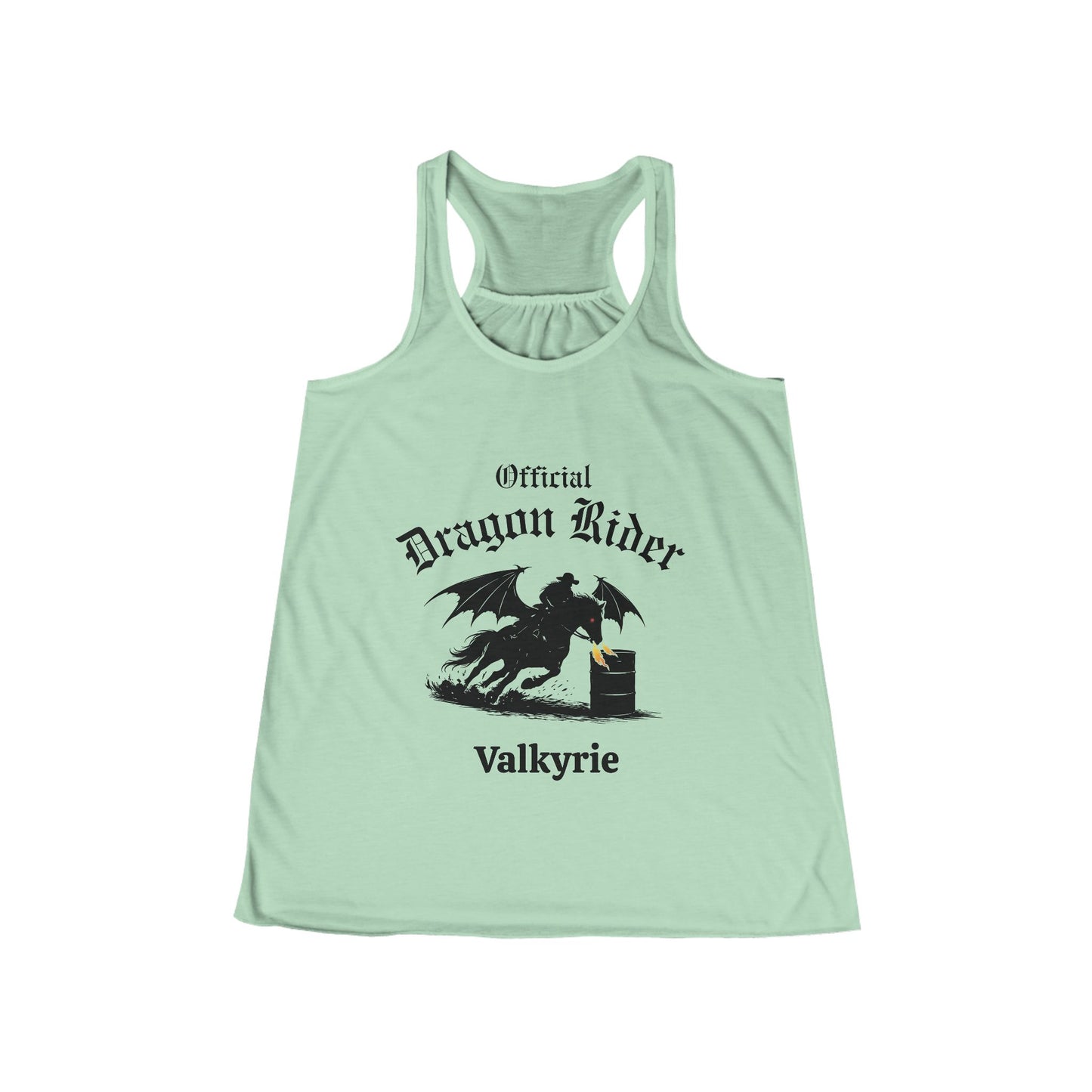 Personalized Barrel Racer Dragon Rider Women's Flowy Racerback Tank
