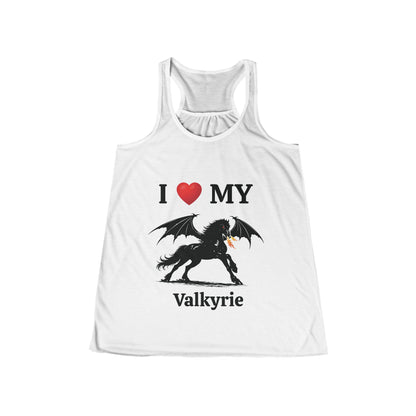 Personalized I Heart My Dragon Horse (Style A) Women's Flowy Racerback Tank