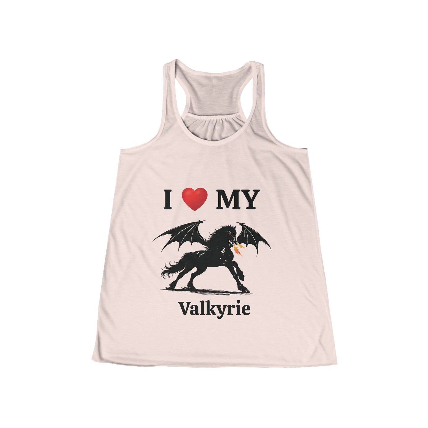 Personalized I Heart My Dragon Horse (Style A) Women's Flowy Racerback Tank