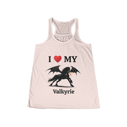 Personalized I Heart My Dragon Horse (Style A) Women's Flowy Racerback Tank