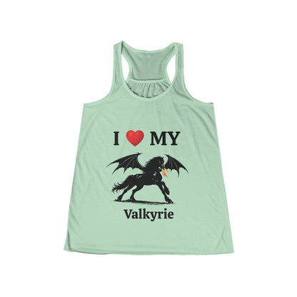Personalized I Heart My Dragon Horse (Style A) Women's Flowy Racerback Tank