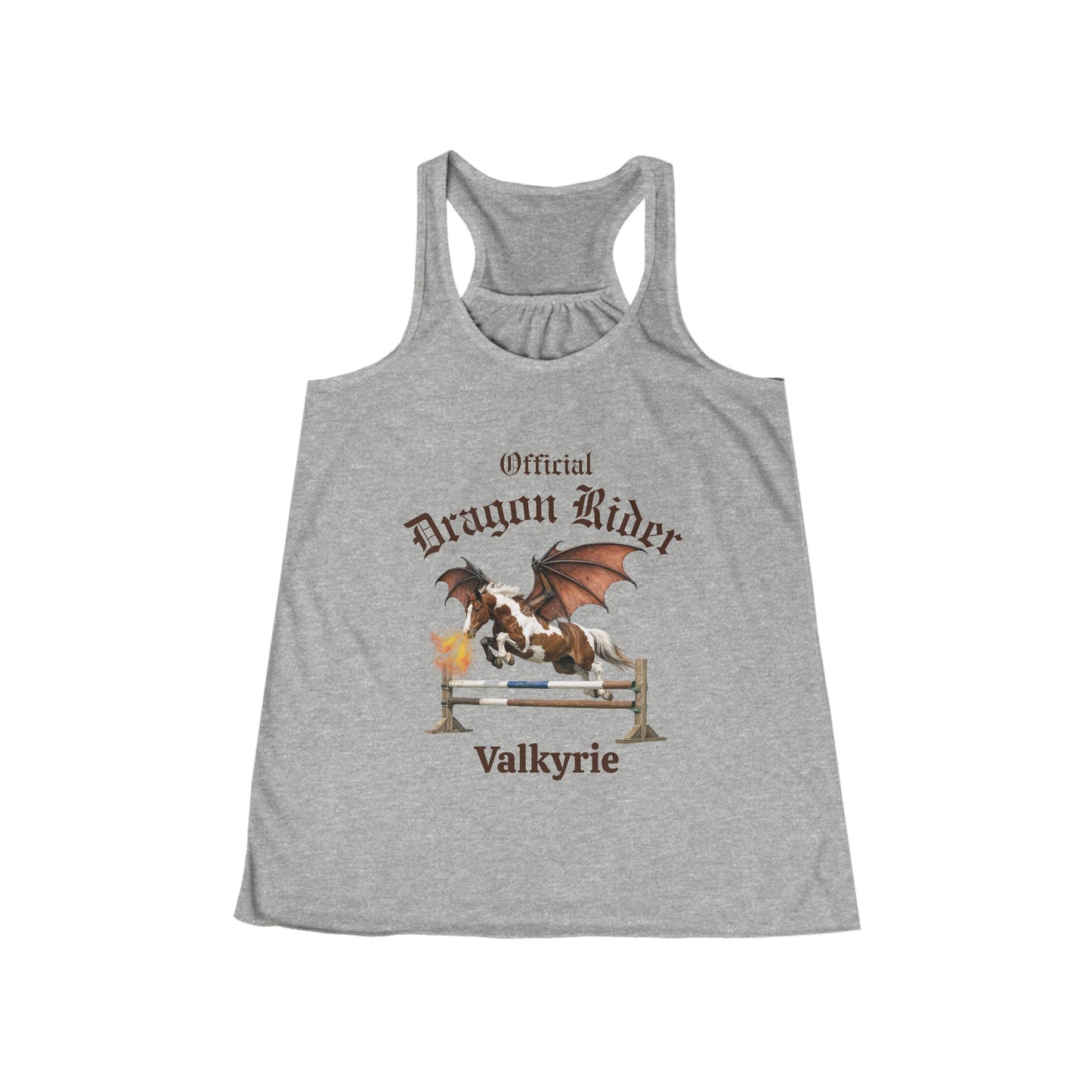 Personalized Chestnut & White Dragon Rider Women's Flowy Racerback Tank