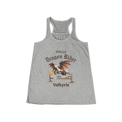Personalized Chestnut & White Dragon Rider Women's Flowy Racerback Tank